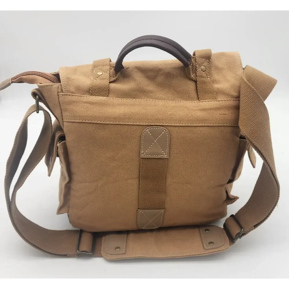 MOACC Canvas Camera Tote Bag Tan Beige Handle and Strap